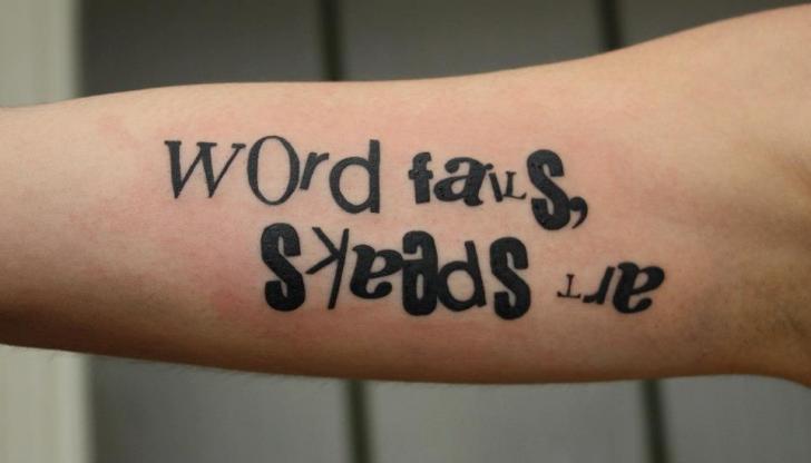 Arm Lettering Tattoo by Dimitri Tattoo