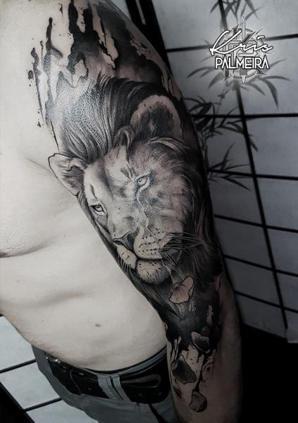 Arm Realistic Lion Tattoo by Dimitri Tattoo