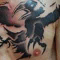 Chest Crow tattoo by Dimitri Tattoo