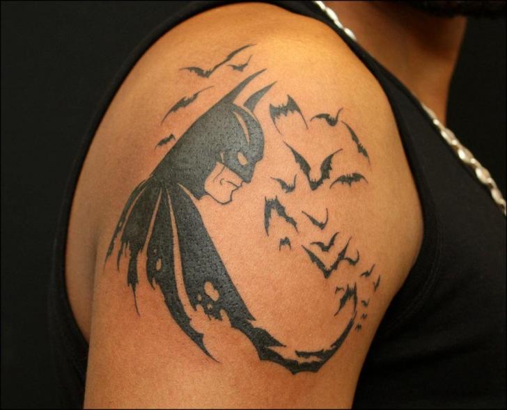Shoulder Fantasy Batman Tattoo by Dimitri Tattoo