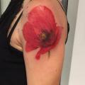 Shoulder Flower Poppy tattoo by Dimitri Tattoo