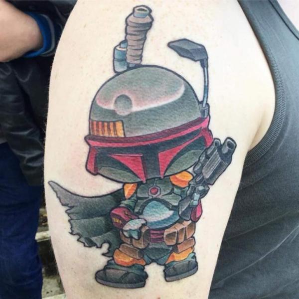 Shoulder Robot Tattoo by Dimitri Tattoo