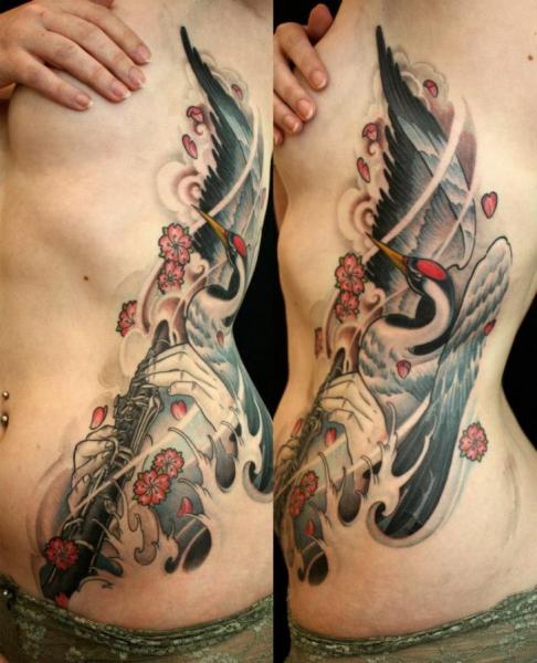 Fantasy Side Phoenix Tattoo by Dimitri Tattoo