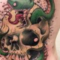 Snake Side Skull tattoo by Dimitri Tattoo