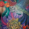 Shoulder Hummingbird Landscape tattoo by Sweet Laraine Tattoos
