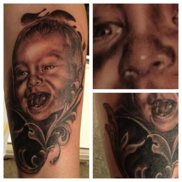 Arm Realistic Children Tattoo by The Blue Rose Tattoo