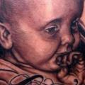 Shoulder Realistic Children tattoo by The Blue Rose Tattoo