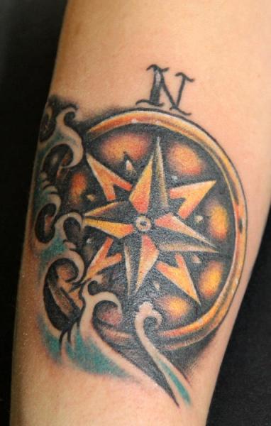 Arm Compass Tattoo by Vitality Tattoo
