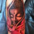 Schulter Blumen Buddha tattoo von Samed Ink Tattoos