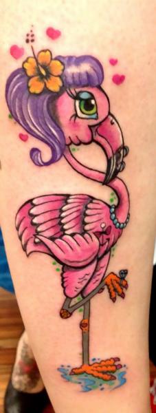 Fantasie Flamingo Tattoo von Bubblegum Art