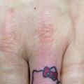 Finger Hello Kitty tattoo by Bubblegum Art