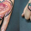 Finger Heart Hand tattoo by Bubblegum Art