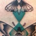 Side Moth Geometric tattoo by Bubblegum Art