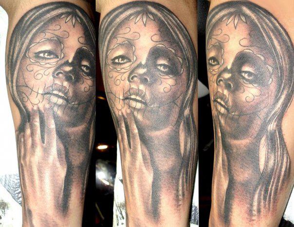 Tatuaggio Spalla Teschio Messicano di Andys Tattoo
