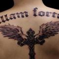 Leuchtturm Rücken Flügel Fonts tattoo von Tatist Tattoo