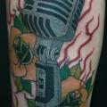 Arm New School Microphone tattoo by Tattoo Korea
