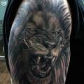 Shoulder Realistic Lion tattoo by Tattoo Korea