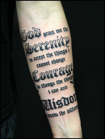 Arm Lettering Fonts Tattoo by Inkholic Tattoo