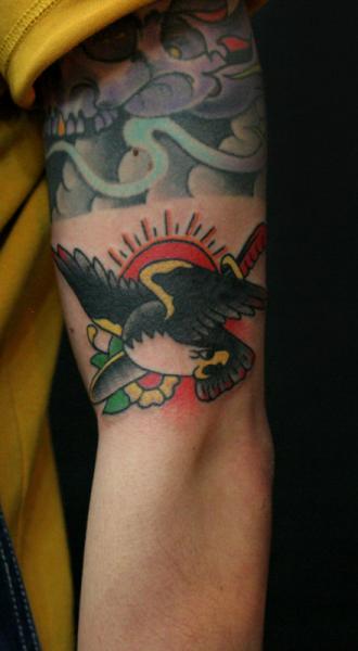 Arm Old School Eagle Tattoo by Sunrat Tattoo