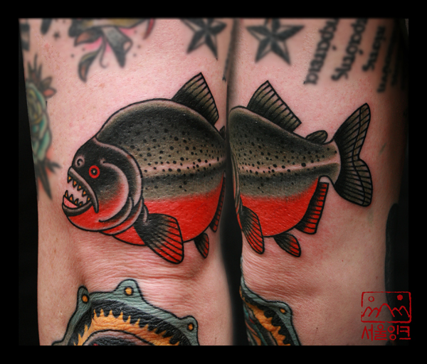 Arm Old School Fish Tattoo by Seoul Ink Tattoo