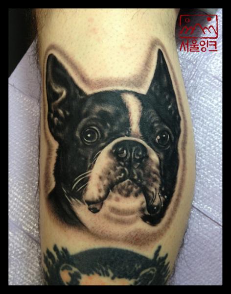Arm Realistic Dog Tattoo by Seoul Ink Tattoo
