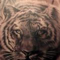 tatuaje Hombro Realista Tigre por Seoul Ink Tattoo