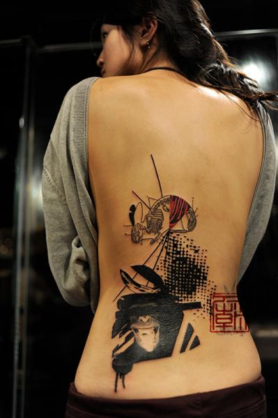 Fantasie Rücken Affe Tattoo von Tattoo Temple