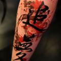 tatuaggio Polpaccio Scritte Caratteri di Tattoo Temple
