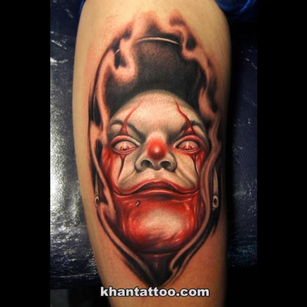 Arm Fantasy Clown Tattoo by Khan Tattoo