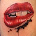 Arm Realistic Lip tattoo by Khan Tattoo