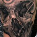 tatuaje Brazo Cráneo por Khan Tattoo