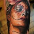 Arm Women Rose tattoo by Khan Tattoo
