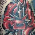 Arm Old School Scheren Blumen tattoo von Detroit Diesel Tattoo