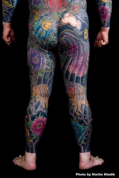 Leg Japanese Back Butt Tattoo by Horiyasu Tattoo