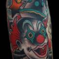 Arm Old School Clown tattoo by Inkrat Tattoo