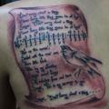 Lettering Back Bird tattoo by Last Gate Tattoo