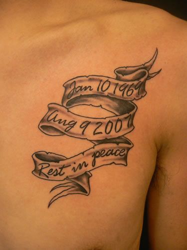 Chest Lettering Fonts Tattoo by M Crow Tattoo