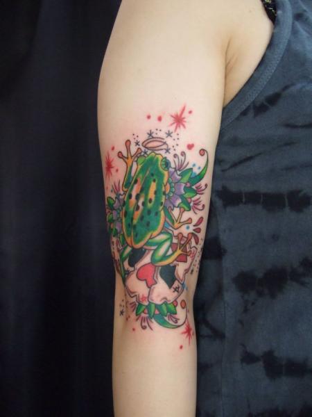 Arm Frog Tattoo by South Dragon Tattoo