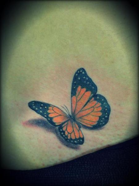 Realistische Schmetterling 3d Tattoo von Brasil Tatuagem