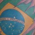 Shoulder Flag Brasil tattoo by Brasil Tatuagem
