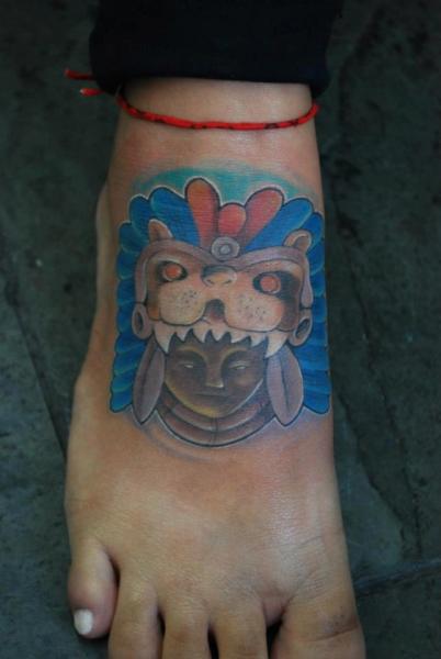 Foot Maya Tattoo by Hell Tattoo