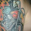 Shoulder Motorcycle tattoo by Hell Tattoo