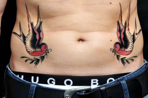 Old School Swallow Belly Tattoo by Art n Style