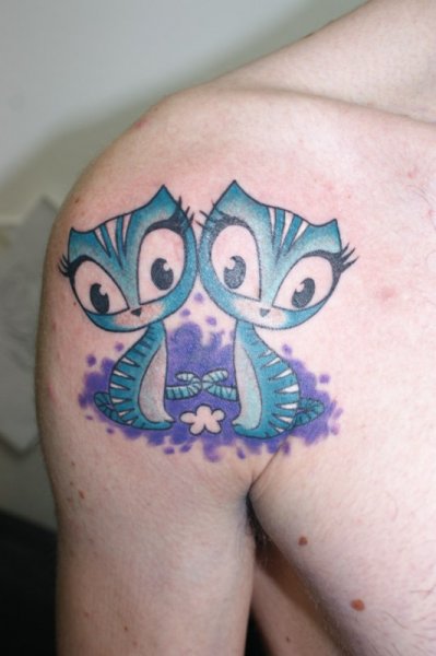 Shoulder Cat Tattoo by Art n Style