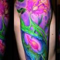 Shoulder Fantasy Flower tattoo by Art n Style