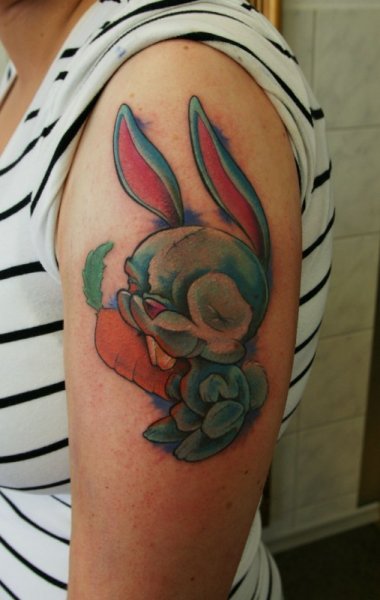 Shoulder Rabbit Tattoo by Art n Style