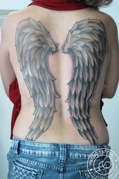 Back Wings Tattoo by Maceio Tattoo