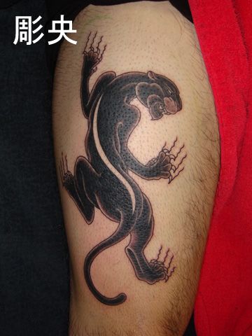 Arm Old School Panther Tattoo by Tattoo Studio Shangri-La