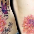 tatuaggio Fiore Fianco Farfalle di Tattoo Irezumi