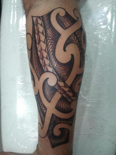 Calf Tribal Tattoo by Tattoo Br